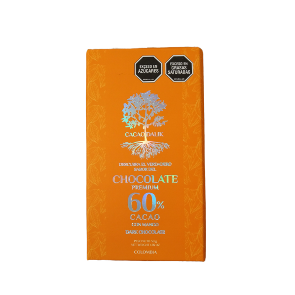 Barra de chocolate 60% Cacao con Mango Dalik